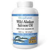 Natural Factors huile saumon alaskien — bouteille et étiquette claire, idéal pour l'apport oméga-3 quotidien.