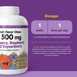Natural Factors Kids Vitamin C 500 mg, saveur mûre Boysen, plaisir fruité au quotidien.