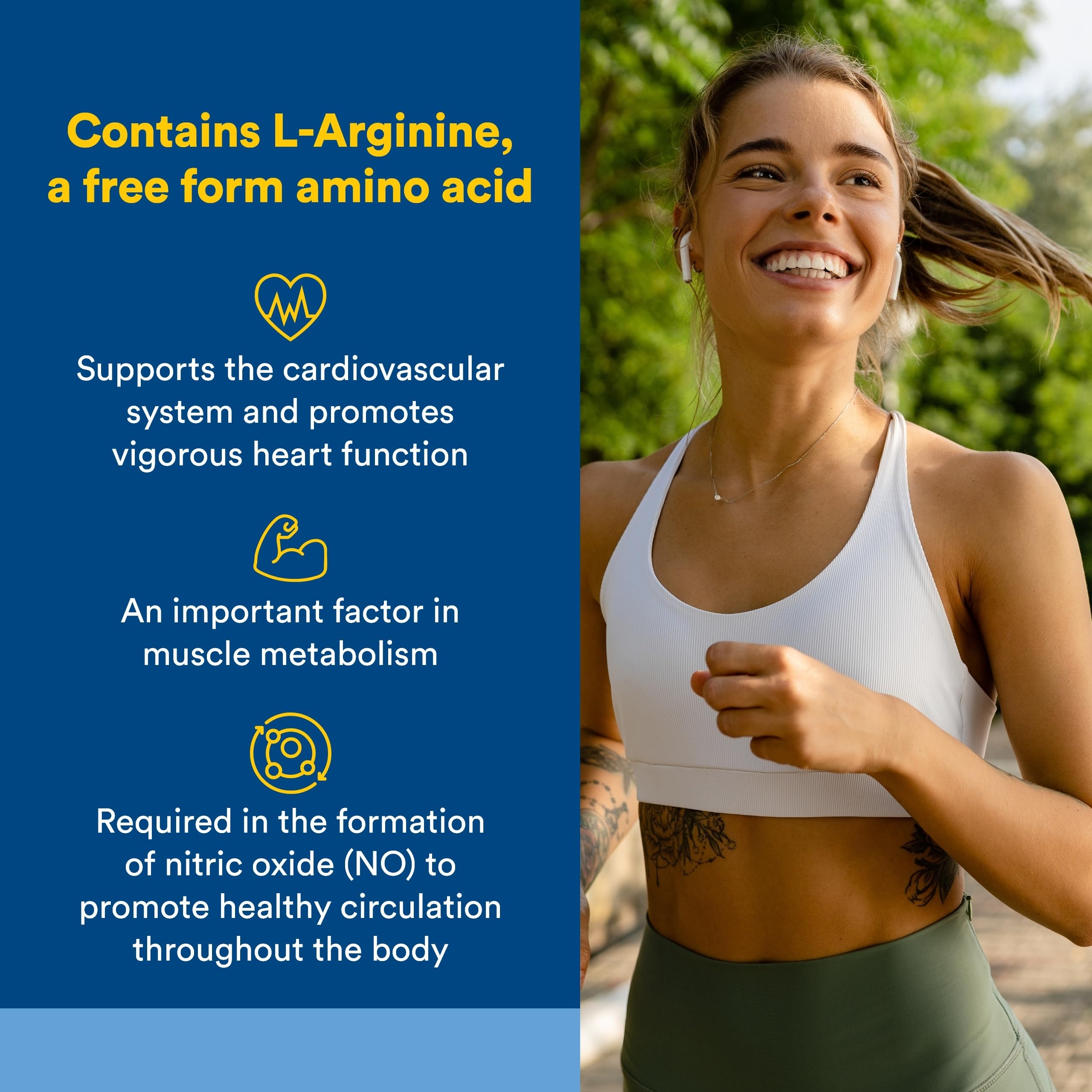 Natural Factors L-Arginine : étiquette nutritionnelle claire pour vérifier les informations.
