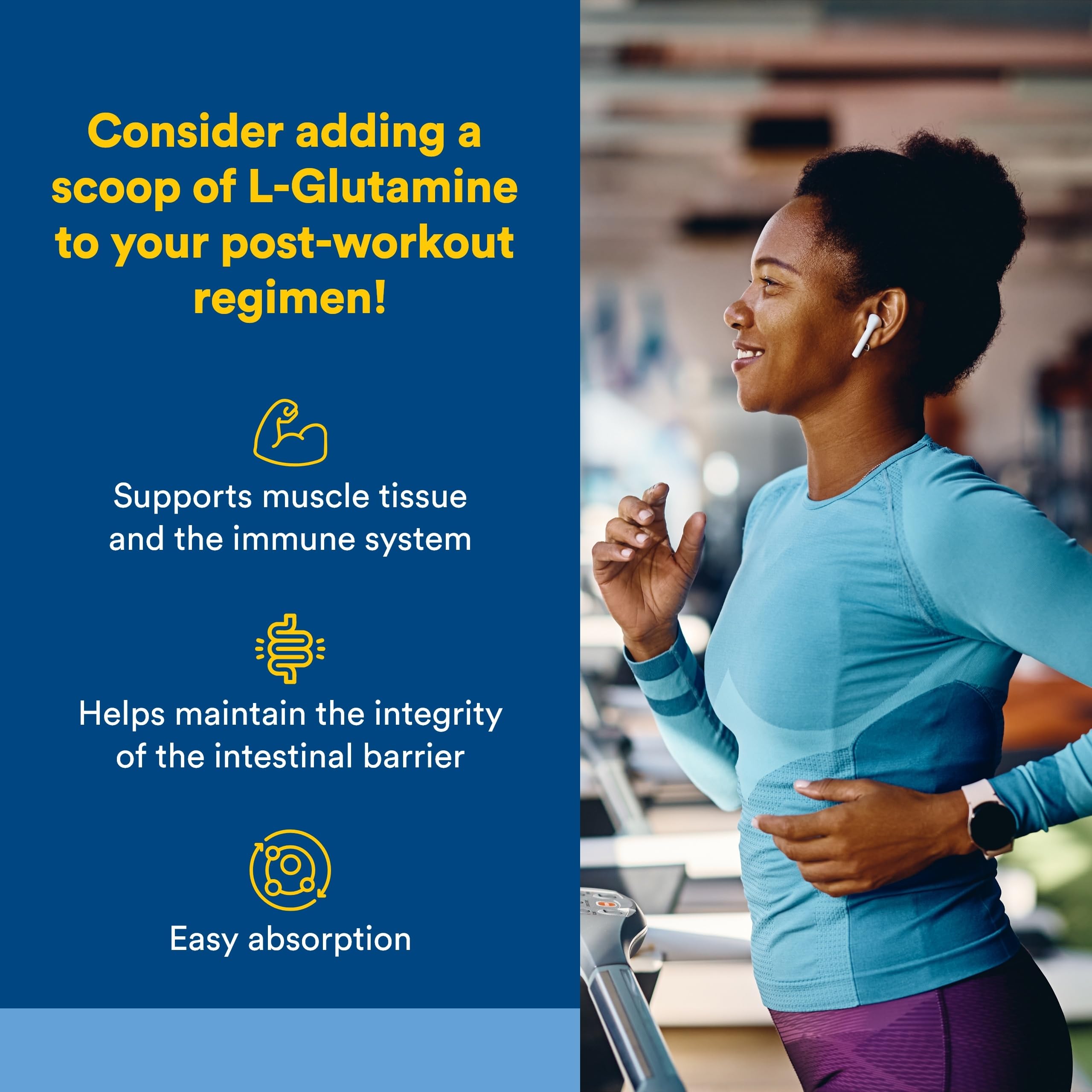 Natural Factors L-Glutamine: poudre-dilution-eau facile, soutien potentiel au système immunitaire.