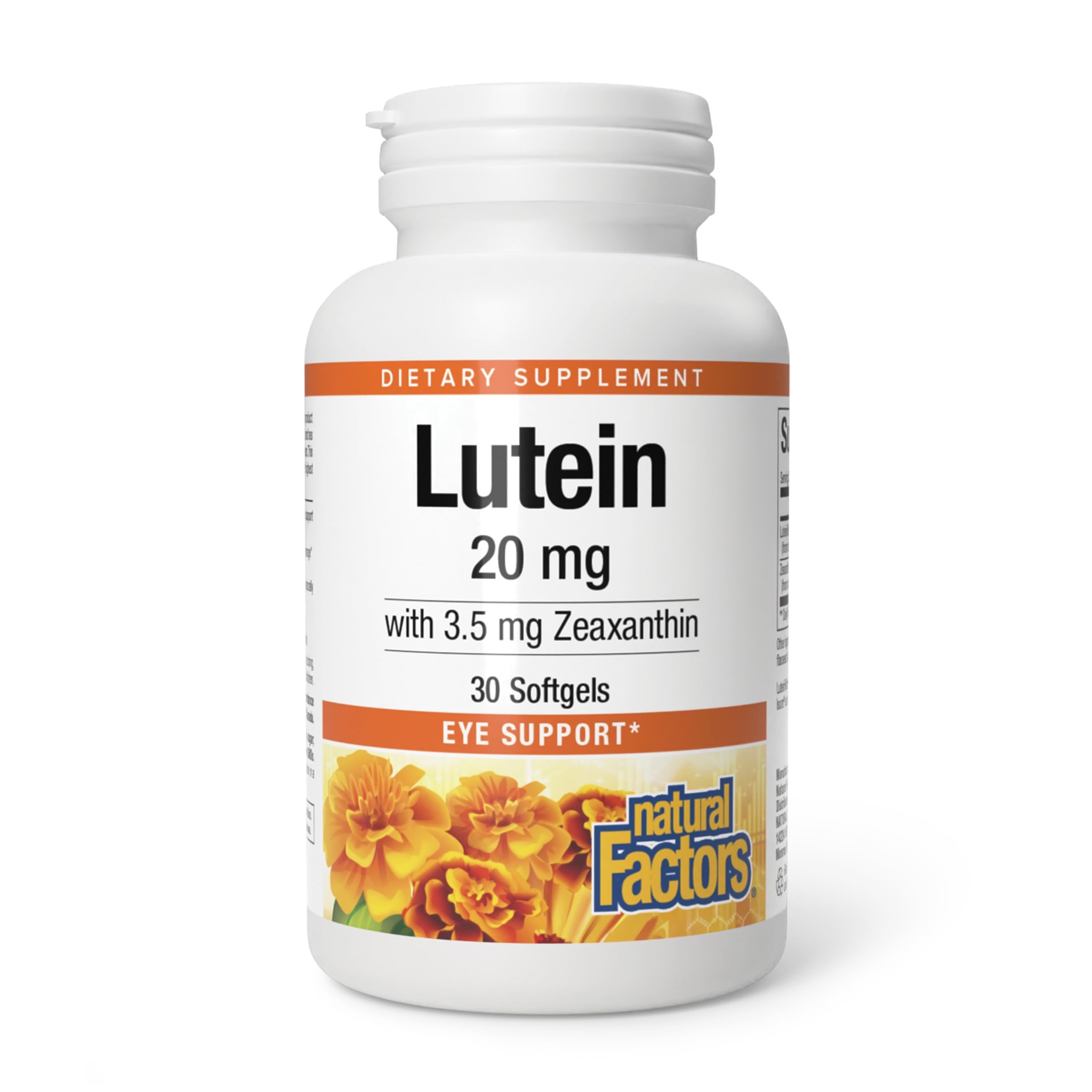 Natural Factors Luteine - bouteille de capsules molles pour le soutien visuel.