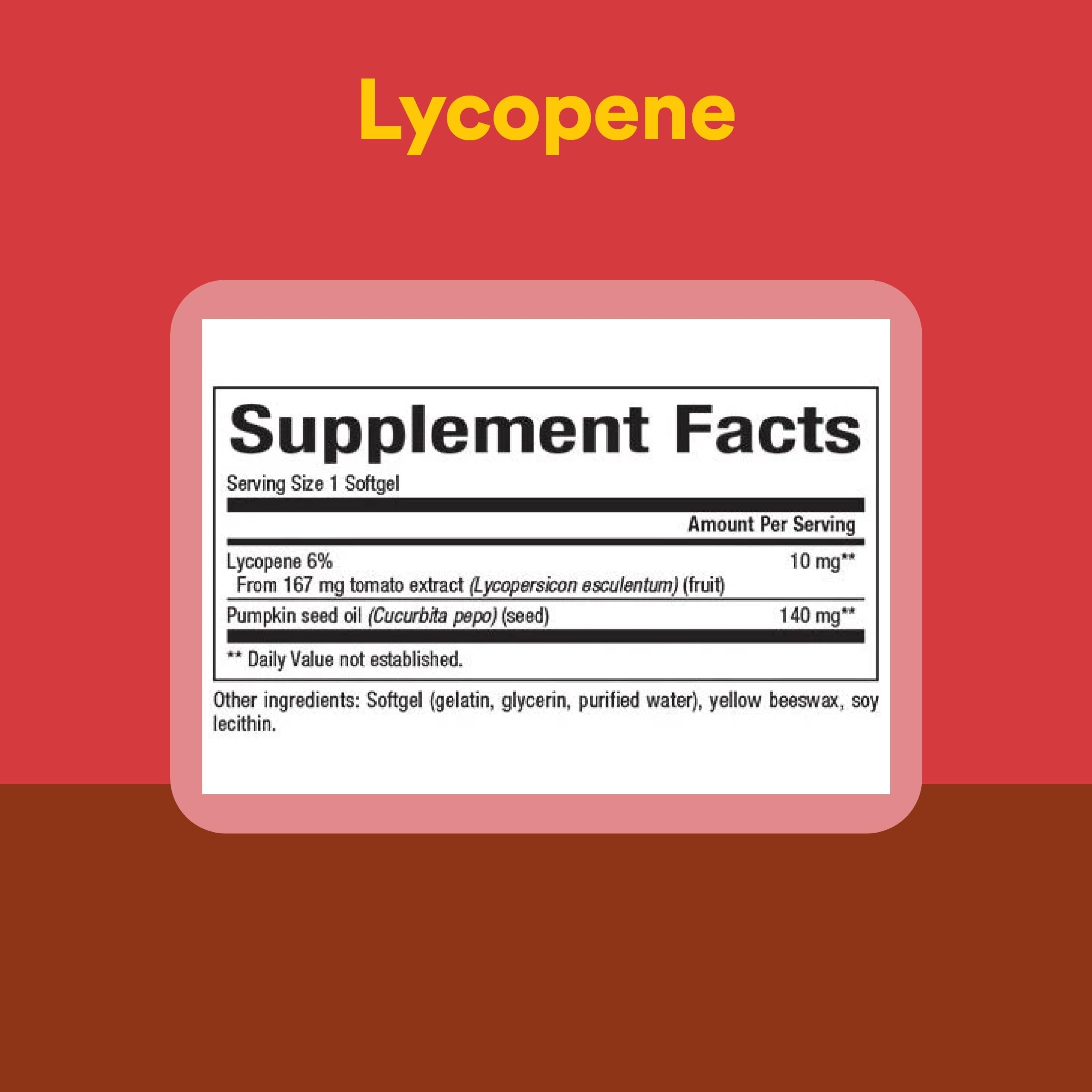 Natural Factors Lycopène 10 mg fiche-information : détails sur ingrédients et utilisation potentielle.