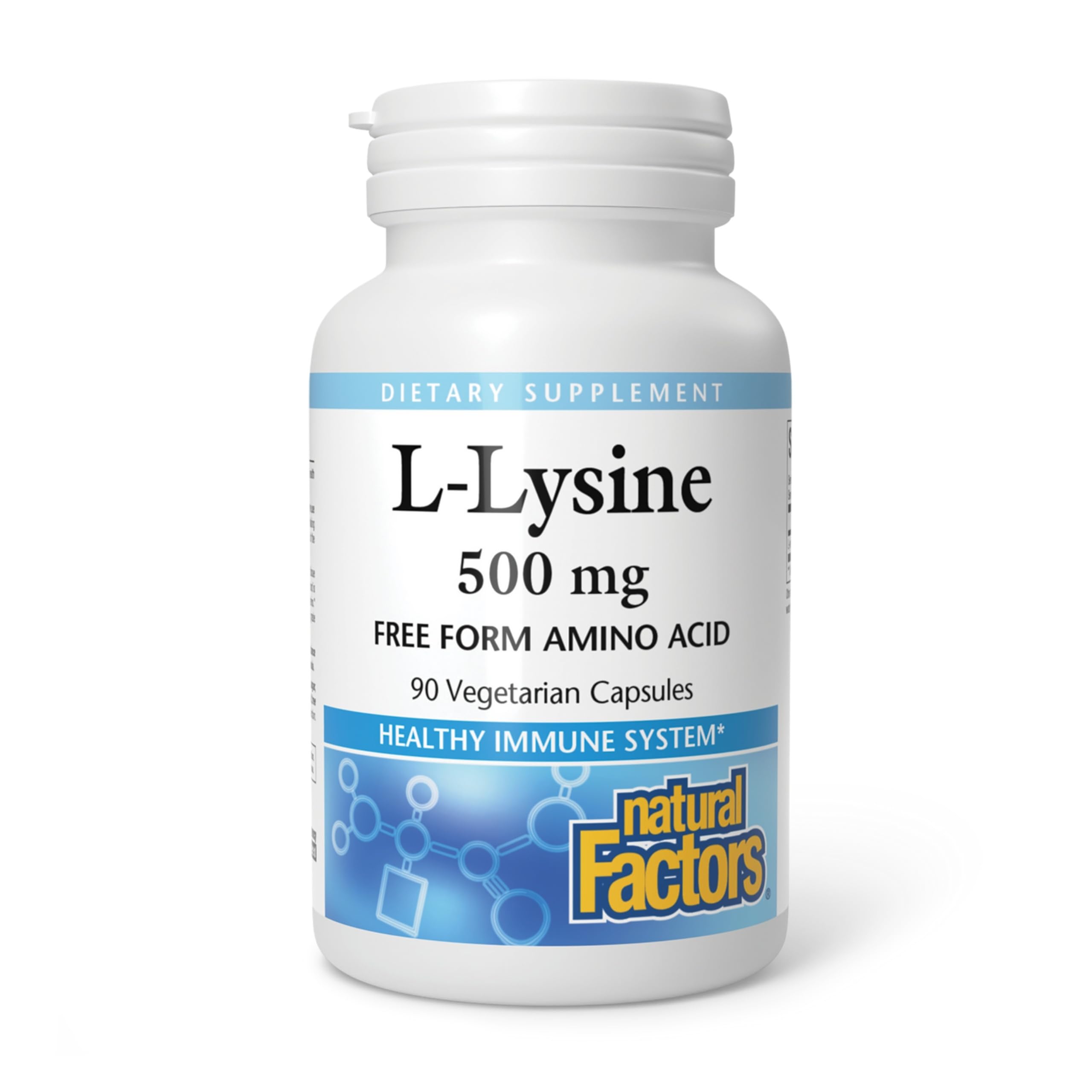 Natural Factors L-Lysine – bouteille végétarienne: format pratique pour un usage quotidien