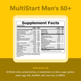 Natural Factors Men’s 50+ MultiStart: étiquetage avec composition et origine biologique certifiée