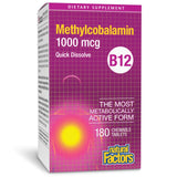 Natural Factors Methylcobalamine 1000 mcg, bouteille: soutien potentiel à l'énergie quotidienne.