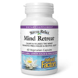 Natural Factors Mind Retreat bouteille : formulation relaxante pour le calme quotidien.
