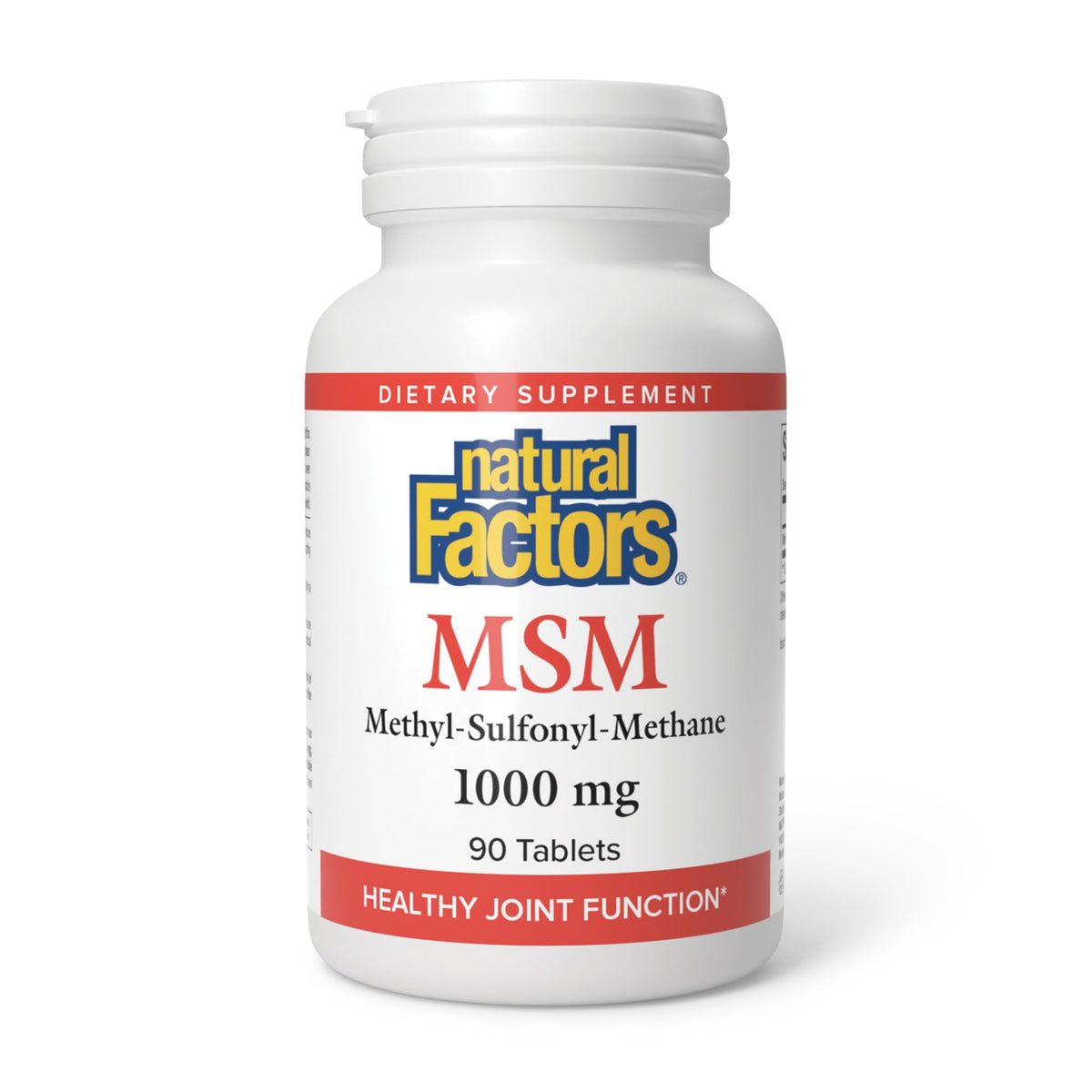 Natural Factors MSM 1000 mg — bouteille de capsules pour le soutien des articulations au quotidien