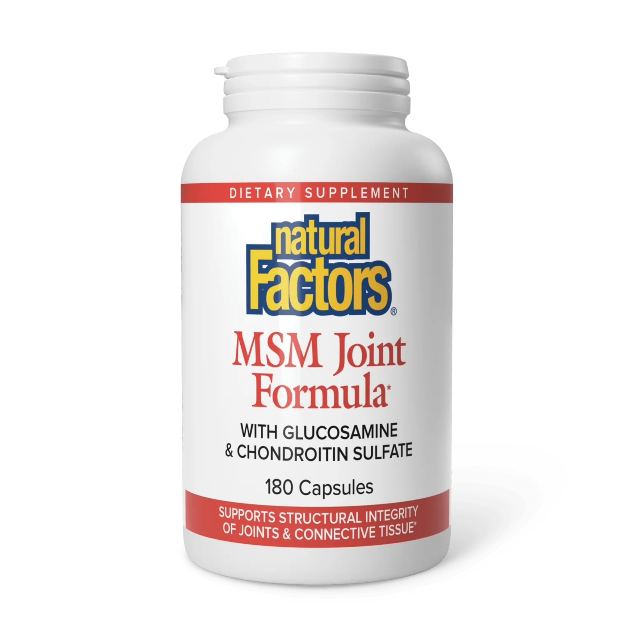 Natural Factors MSM Joint Formula – bouteille visible, soutien potentiel des articulations et mobilité