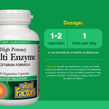 Natural Factors Multi Enzyme – étiquette claire et informative sur l’emballage