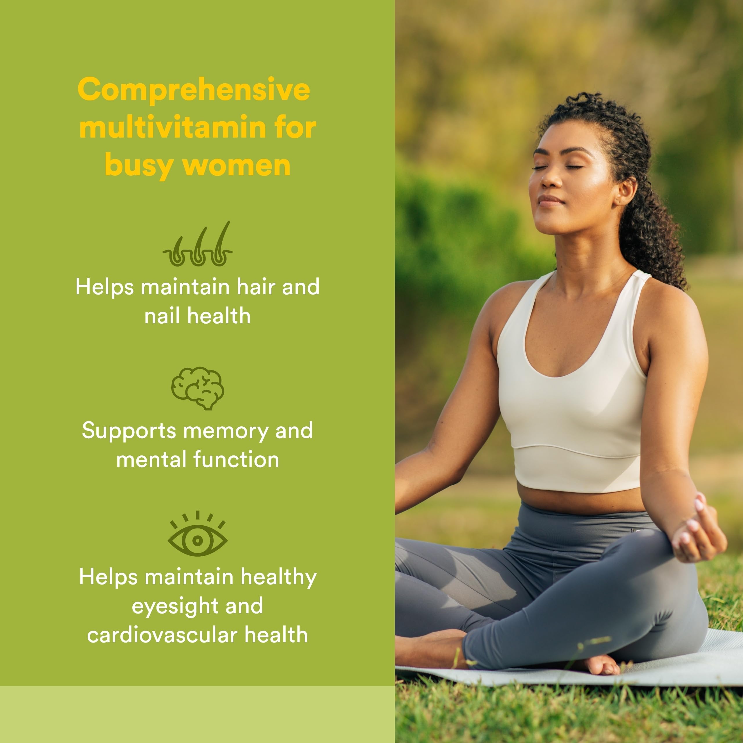 Natural Factors Multivitamine Femmes: ingrédients végétaux essentiels algues, amla et natto