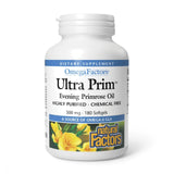 Natural Factors Omega Factors Ultra Prim — bouteille d'huile d'onagre, soutien potentiel pour la santé féminine.