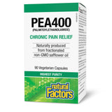Natural Factors PEA400: bouteille visible, soutien potentiel du système nerveux.