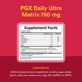 Natural Factors PGX Daily Ultra Matrix – ingrédients végétaux et calcium pour le soutien nutritionnel.