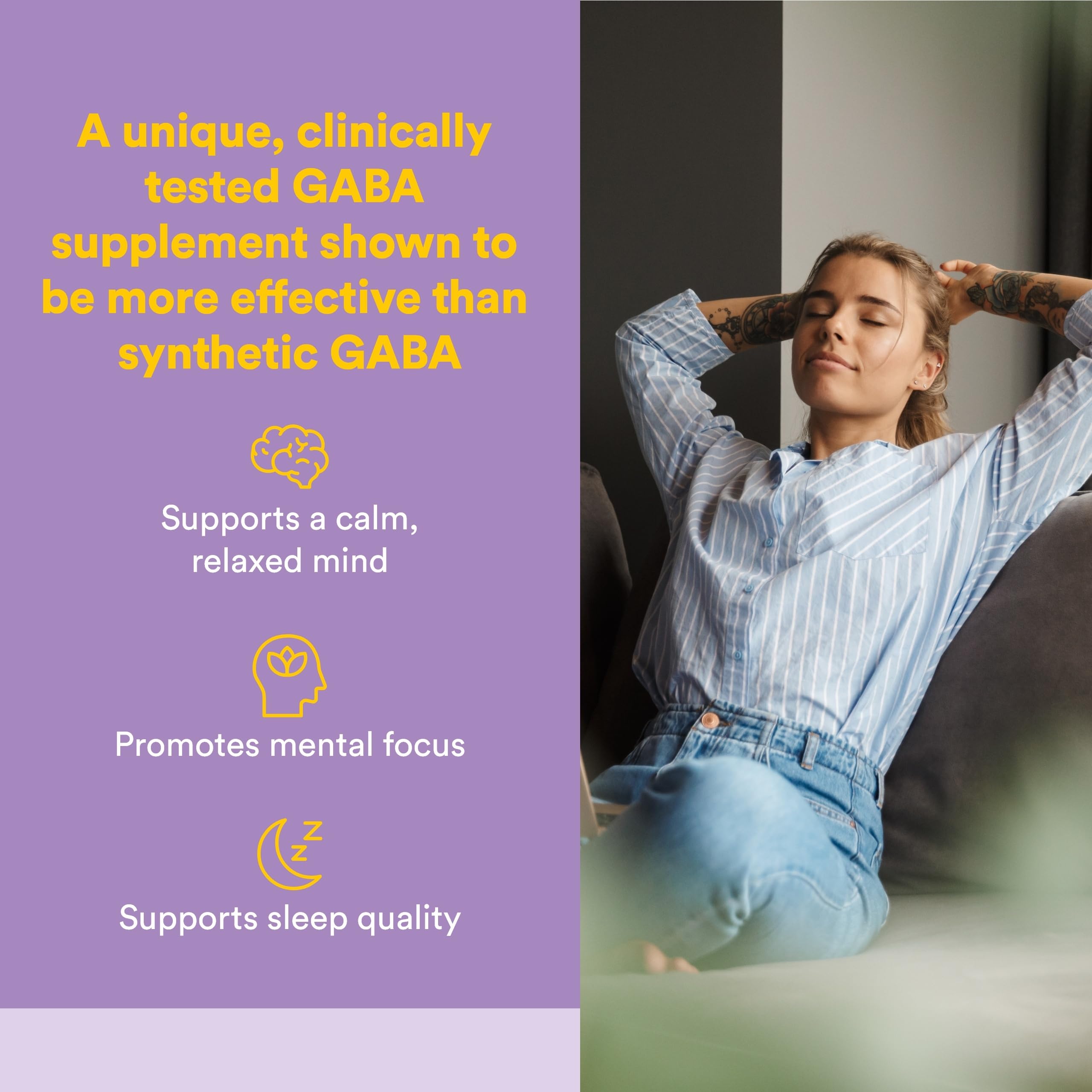 Natural Factors Pharma GABA bouteille et gommes à mâcher faciles à prendre le soir pour la détente