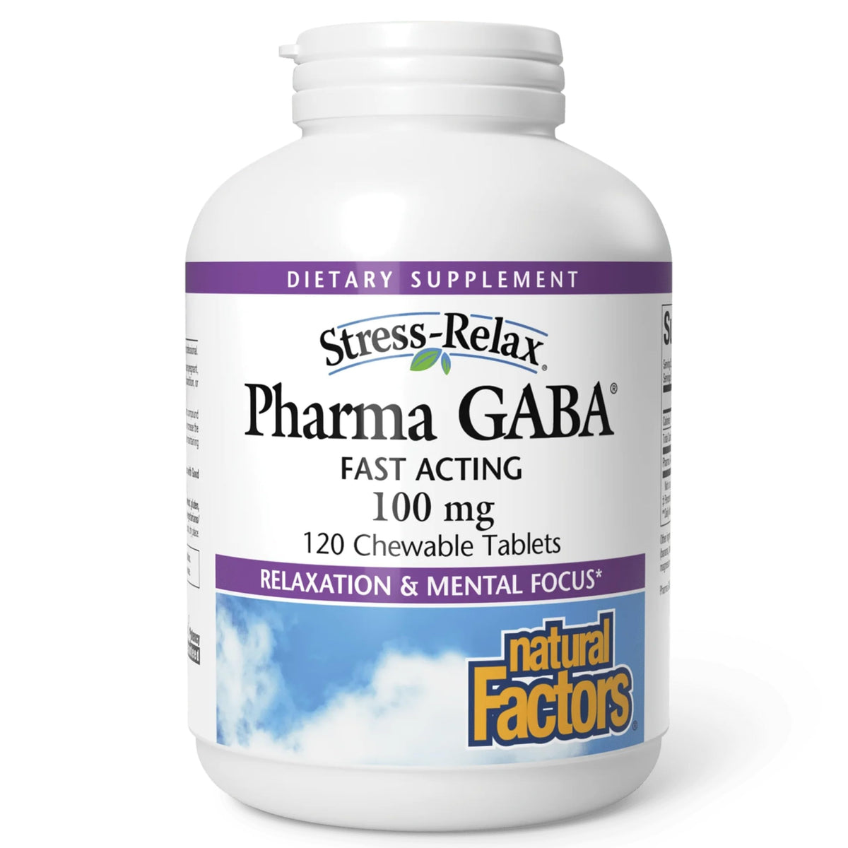 Natural Factors Pharma GABA, bouteille-relaxation: favorise une détente physique et sommeil apaisé.