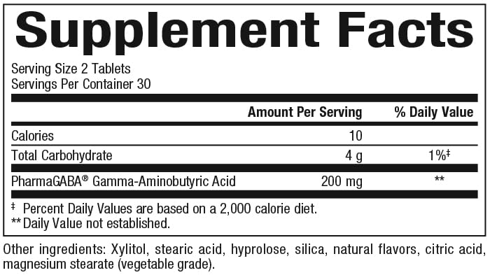 Natural Factors Pharma GABA emballage sans produits laitiers et sans gluten, adapté aux régimes sensibles