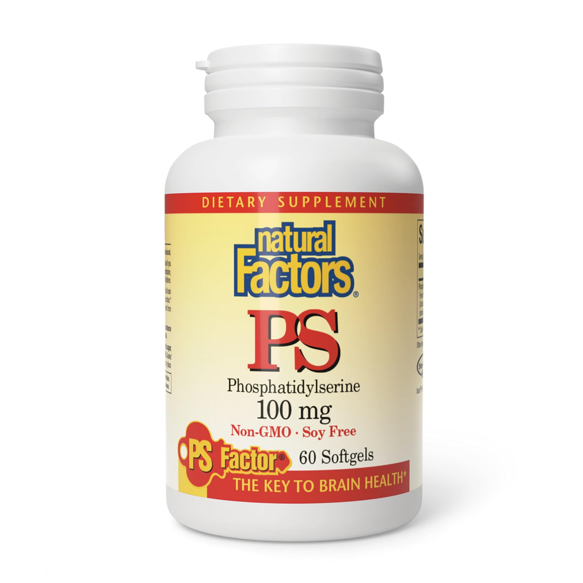 Natural Factors Phosphatidylserine, boîte: soutien quotidien mémoire et concentration.
