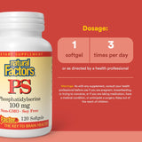 Natural Factors Phosphatidylserine: etiquette claire pour sans gluten et sans soja