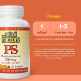 Natural Factors Phosphatidylserine, gélules: aide potentielle à l’attention et à la concentration.