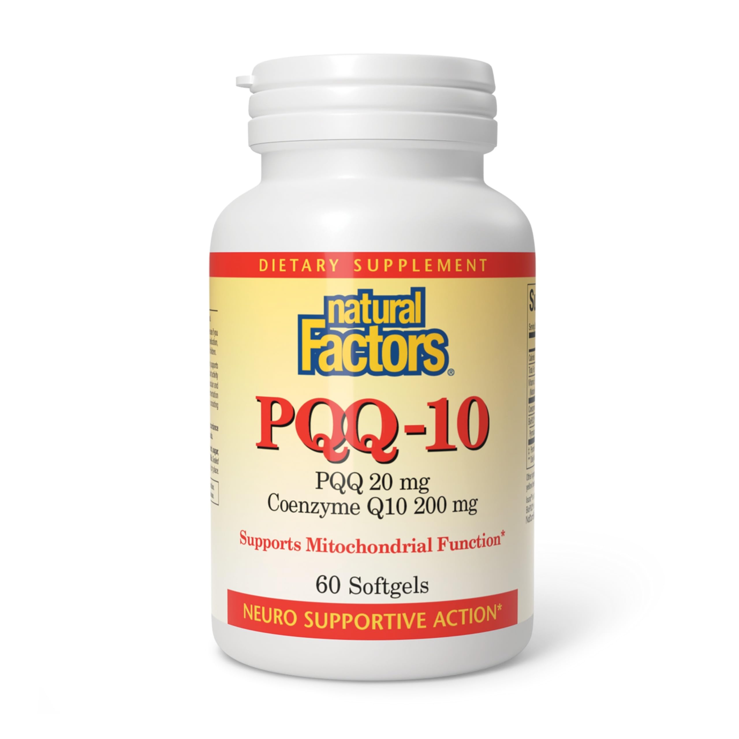 Natural Factors PQQ-10: bouteille de gélules, soutien énergétique.