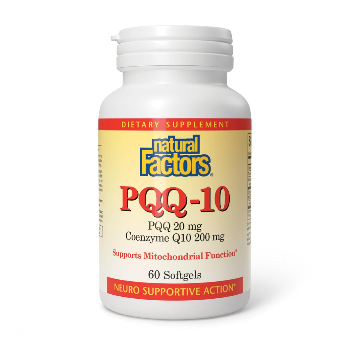 Natural Factors PQQ-10: bouteille de gélules, soutien énergétique.