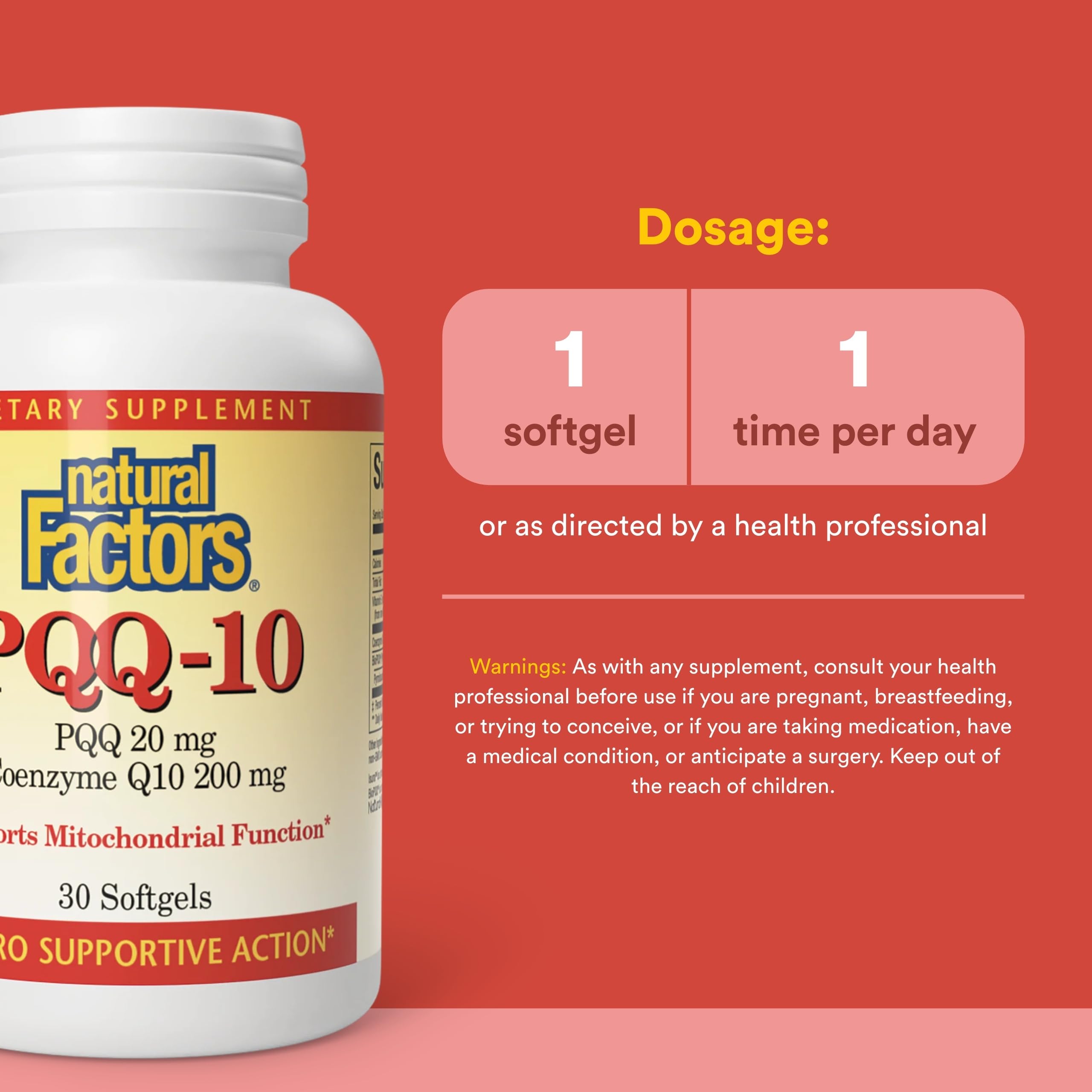 Natural Factors PQQ-10: énergie-cellulaire et vitalité potentielles au quotidien.