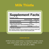 Étiquette Natural Factors Chardon-Marie: dosage clair et bénéfices potentiels.