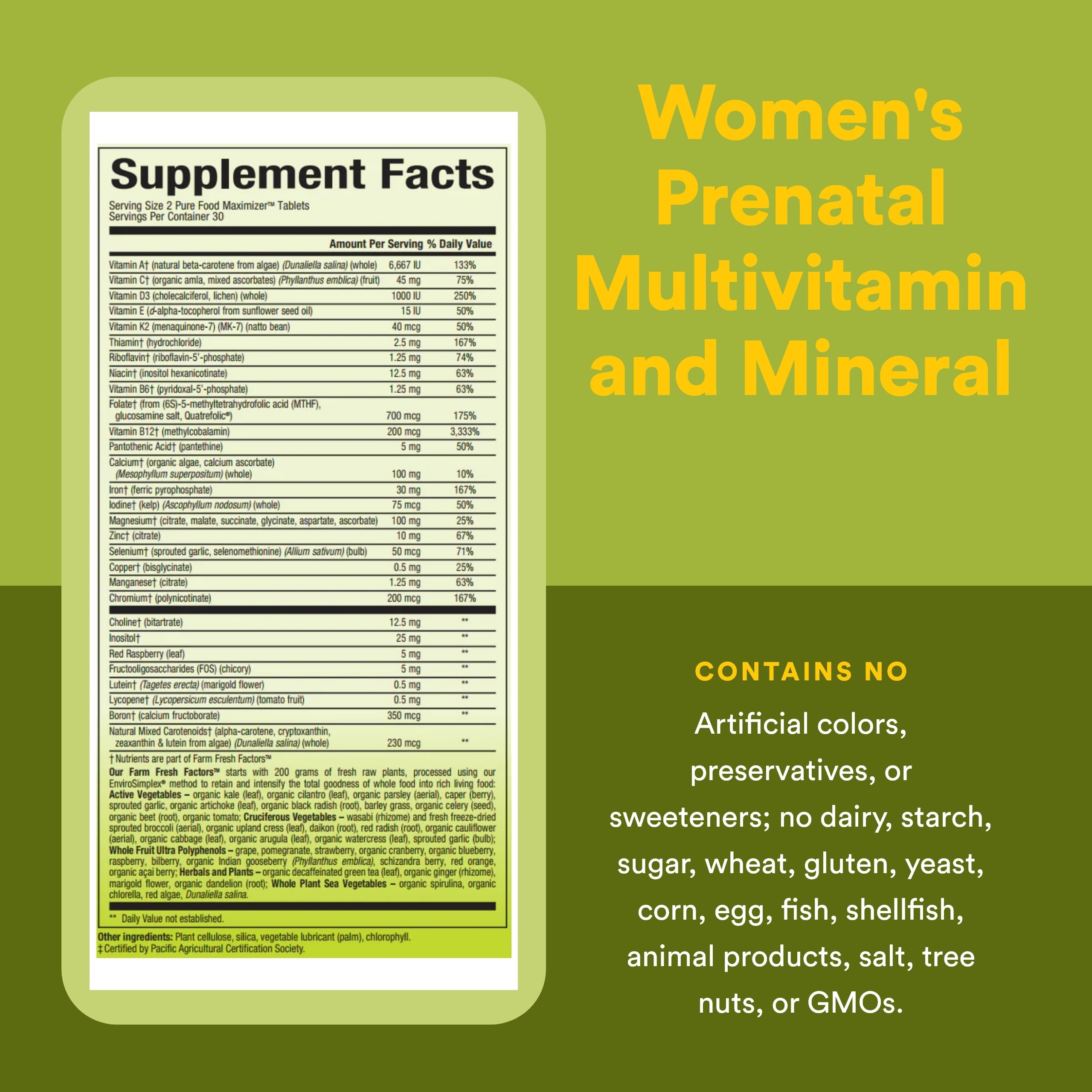 Natural Factors Prenatal: Vegan et sans allergènes, choix sûr pour les femmes enceintes.