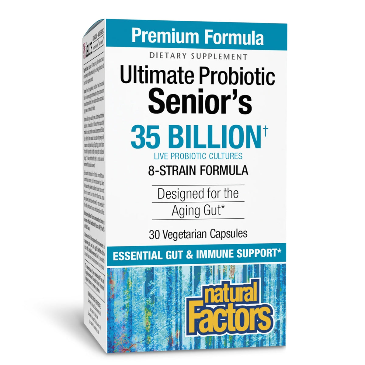 Natural Factors Probiotic Senior flacon montrant le conditionnement, soutien digestif potentiel.