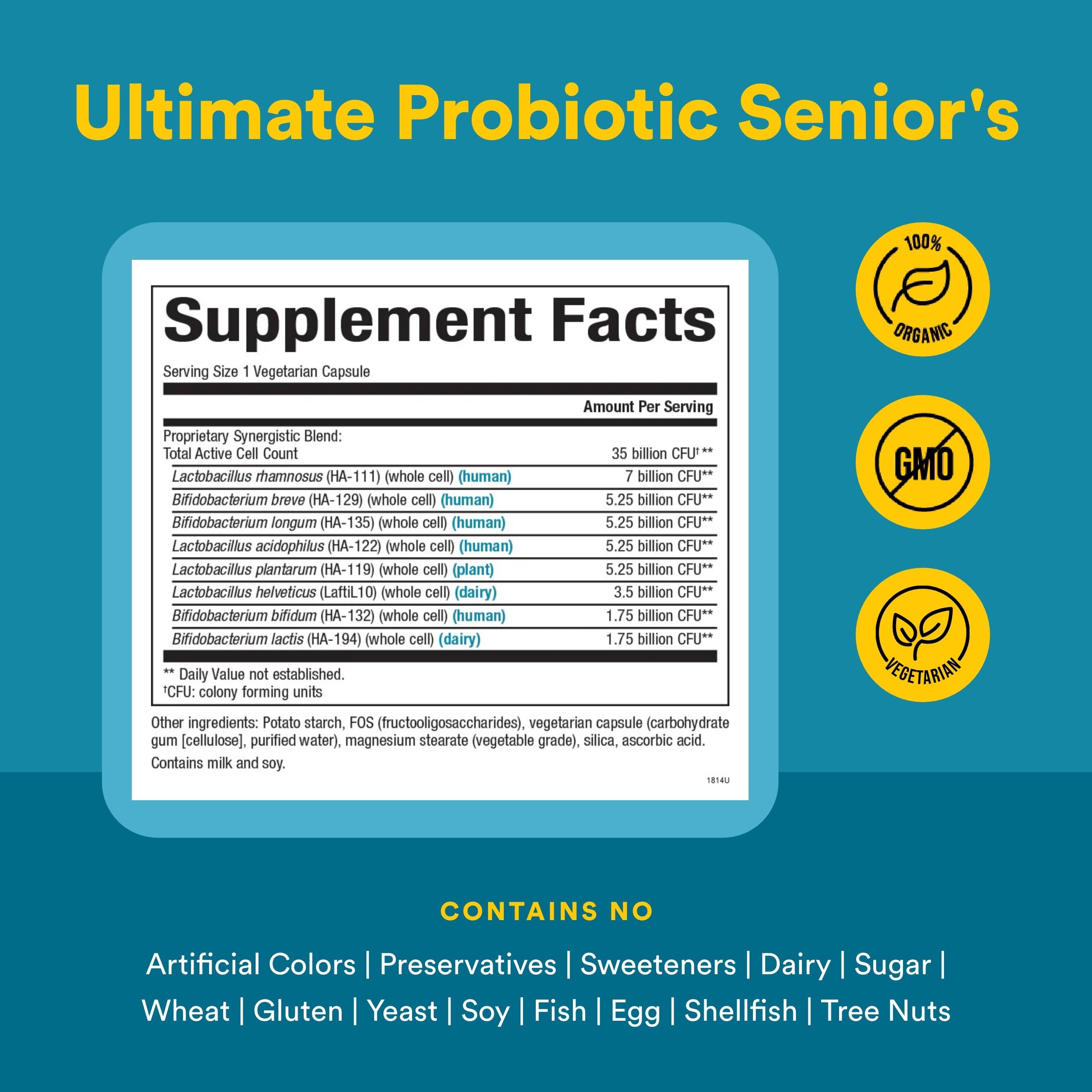Natural Factors Probiotic Senior soutien immunitaire potentiel au quotidien.