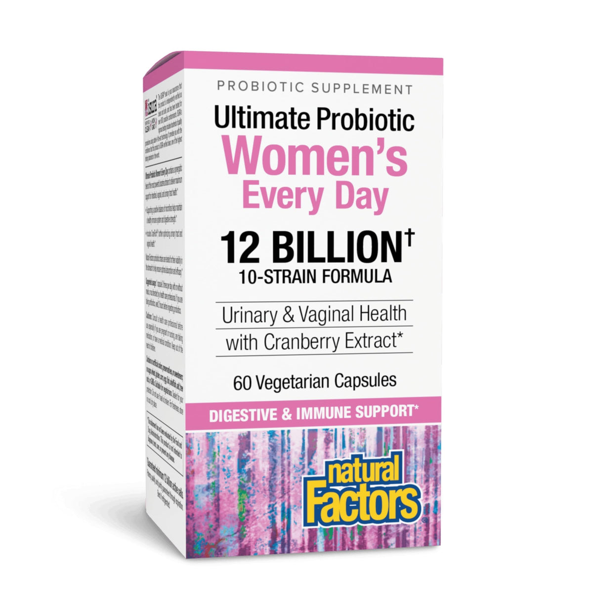 Natural Factors Probiotique Femmes – bouteille montrant les capsules faciles à avaler
