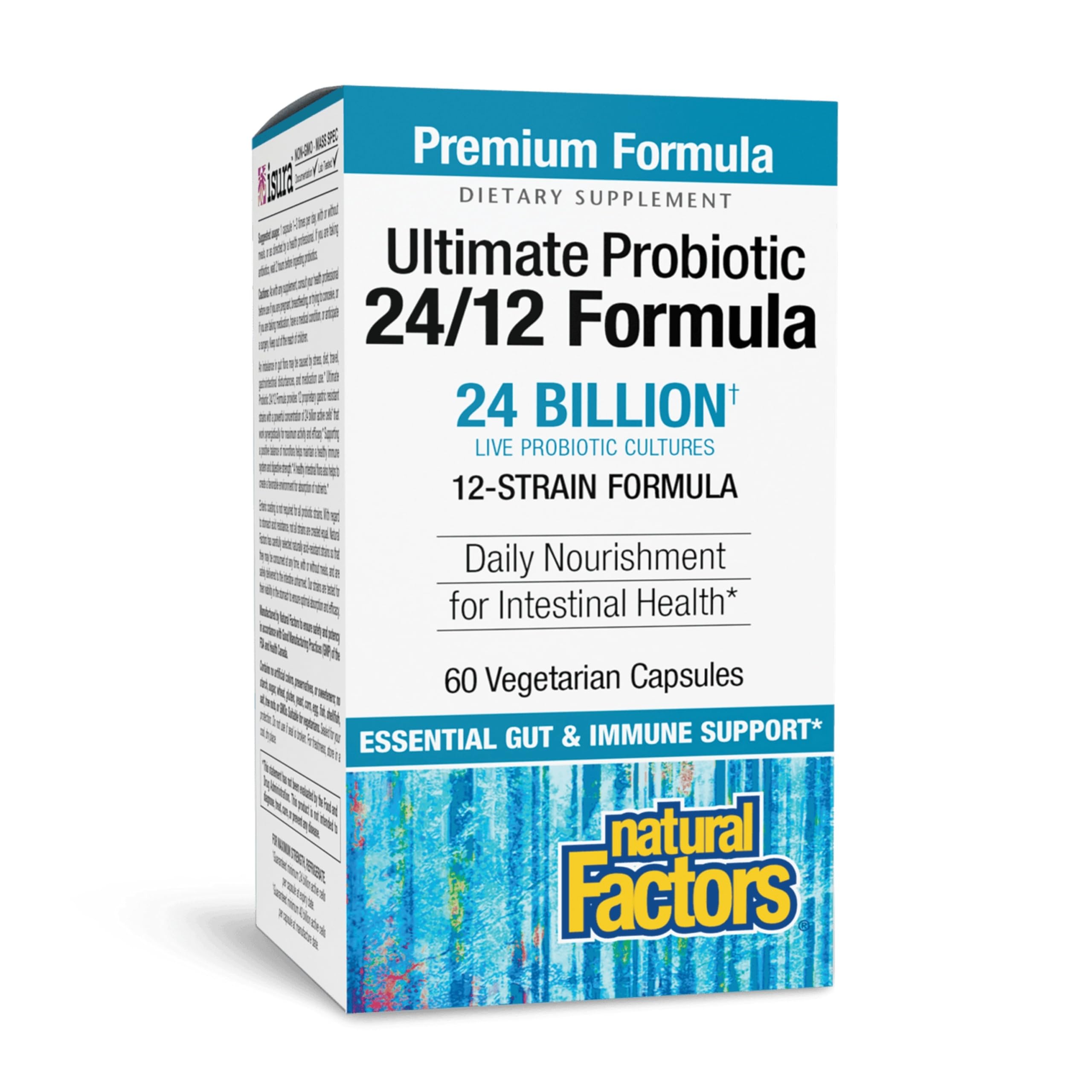 Natural Factors Probiotique Ultime 24/12 – bouteille soutenant l'équilibre intestinal au quotidien.