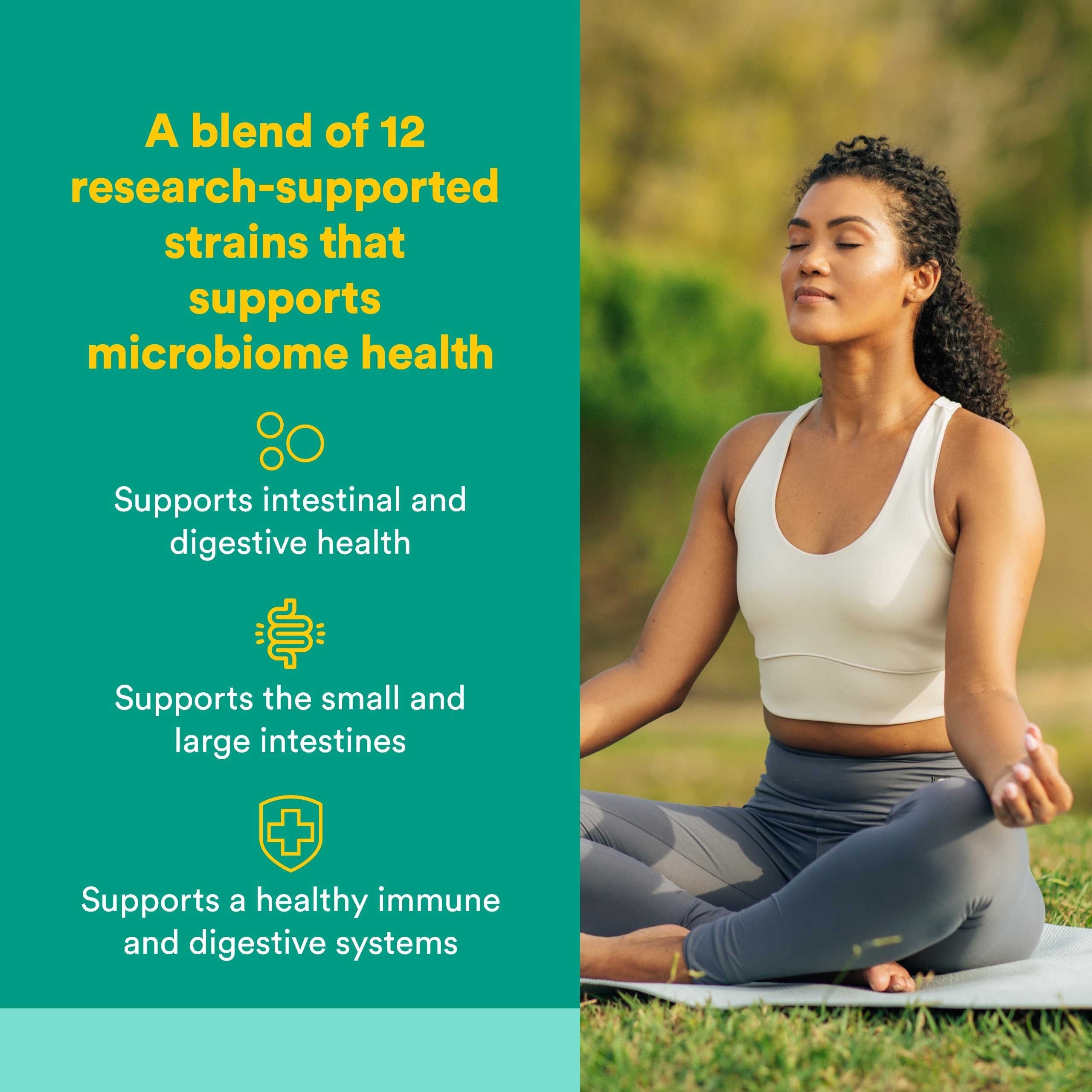 Natural Factors Probiotique Ultime 24/12 – étiquette montrant les 12 souches pour l'équilibre intestinal.
