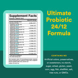 Natural Factors Probiotique Ultime 24/12 – tableau nutritionnel détaillant les probiotiques inclus.