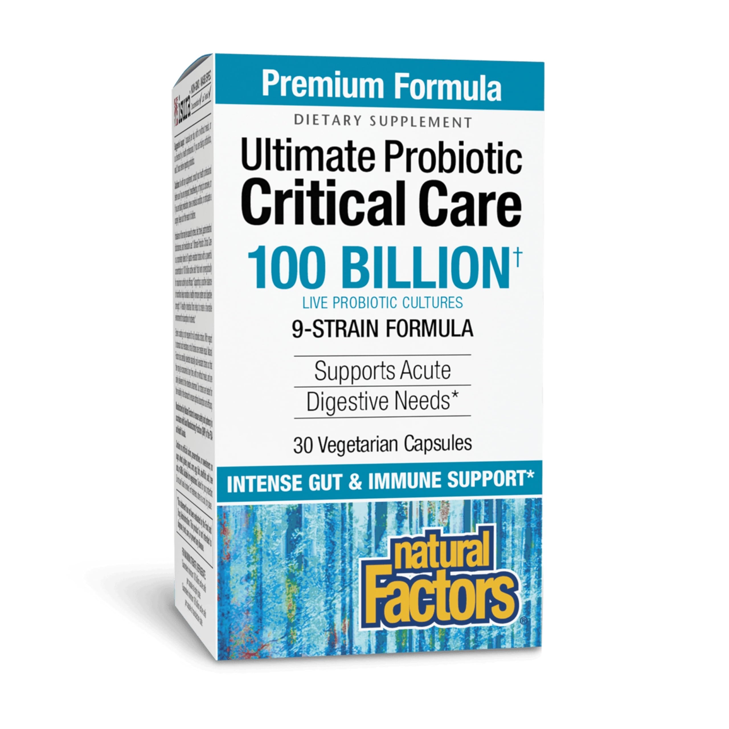 Natural Factors Probiotiques 100 Milliards – flacon et capsules, soutien digestion
