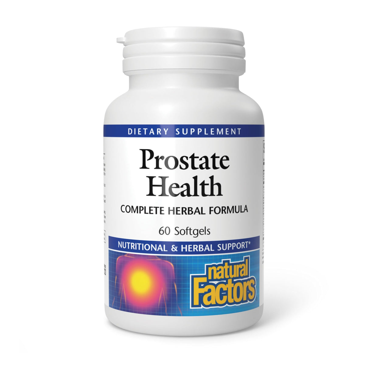 Natural Factors : bouteille de capsules molles, soutien potentiel de la prostate.