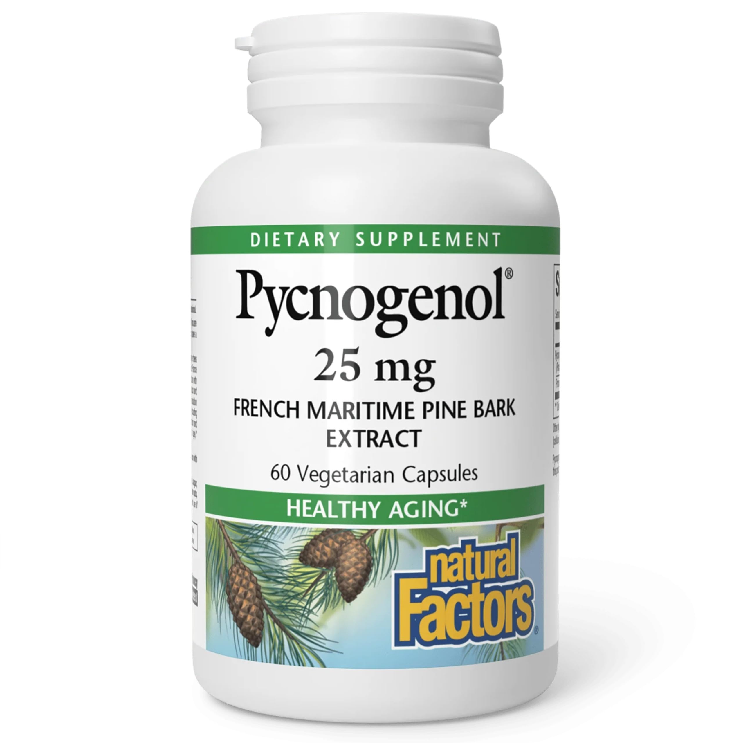 Natural Factors Pycnogenol 25 mg – bouteille, soutien antioxydant potentiel au quotidien