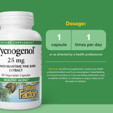 Natural Factors Pycnogenol 25 mg – étiquette-produit claire et informative