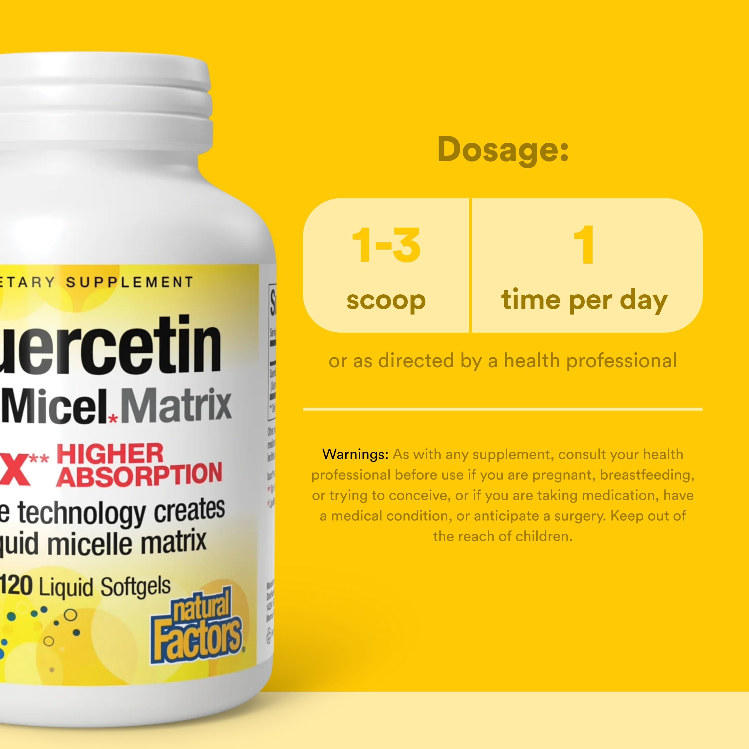 Natural Factors Quercetine Lipomicel Absorption Élevée: meilleure biodisponibilité.