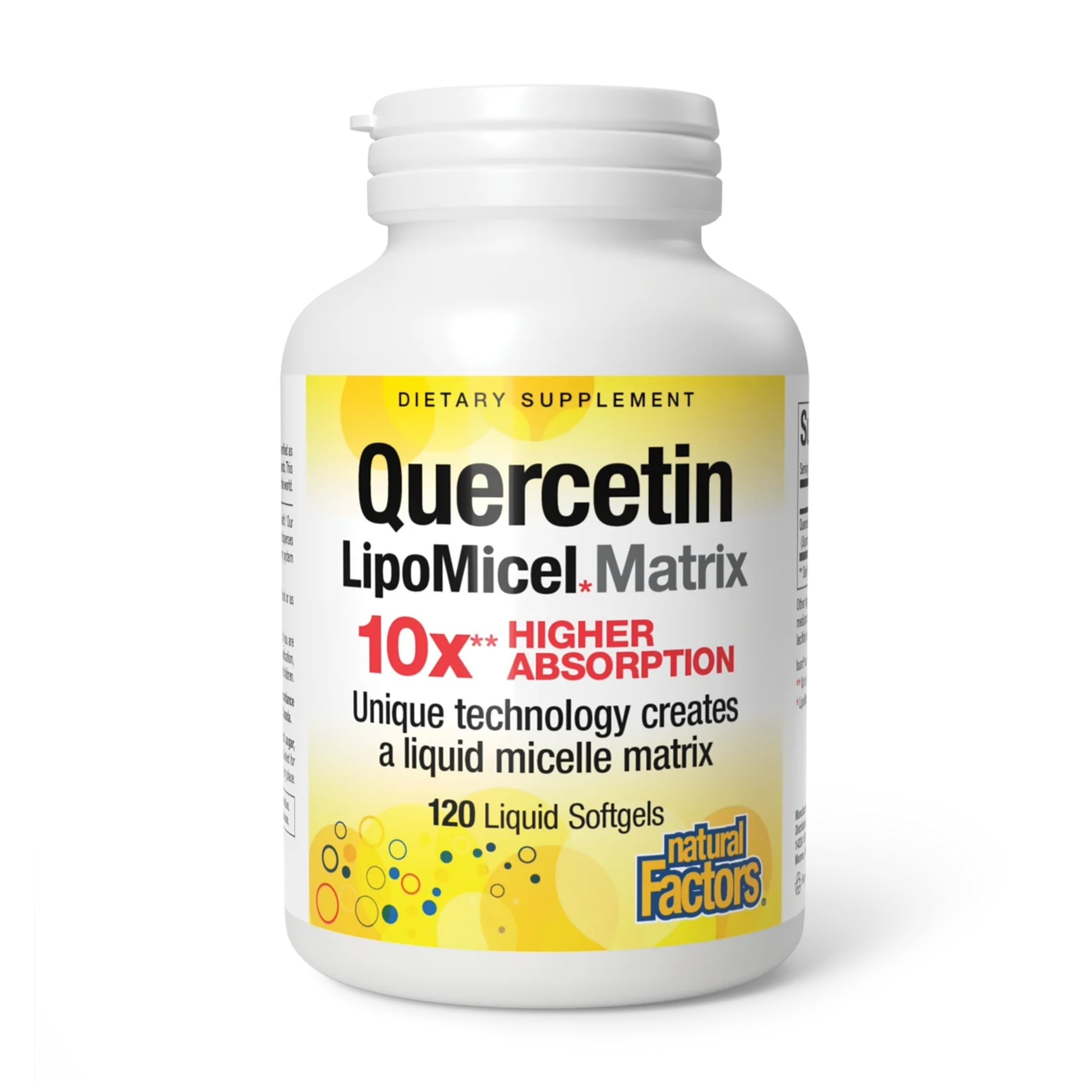 Natural Factors Quercetine Lipomicel Bouteille: utilisation quotidienne pratique.
