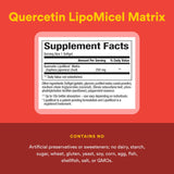 Natural Factors Quercétine lipomicelle - etiquette informative sur la bouteille.