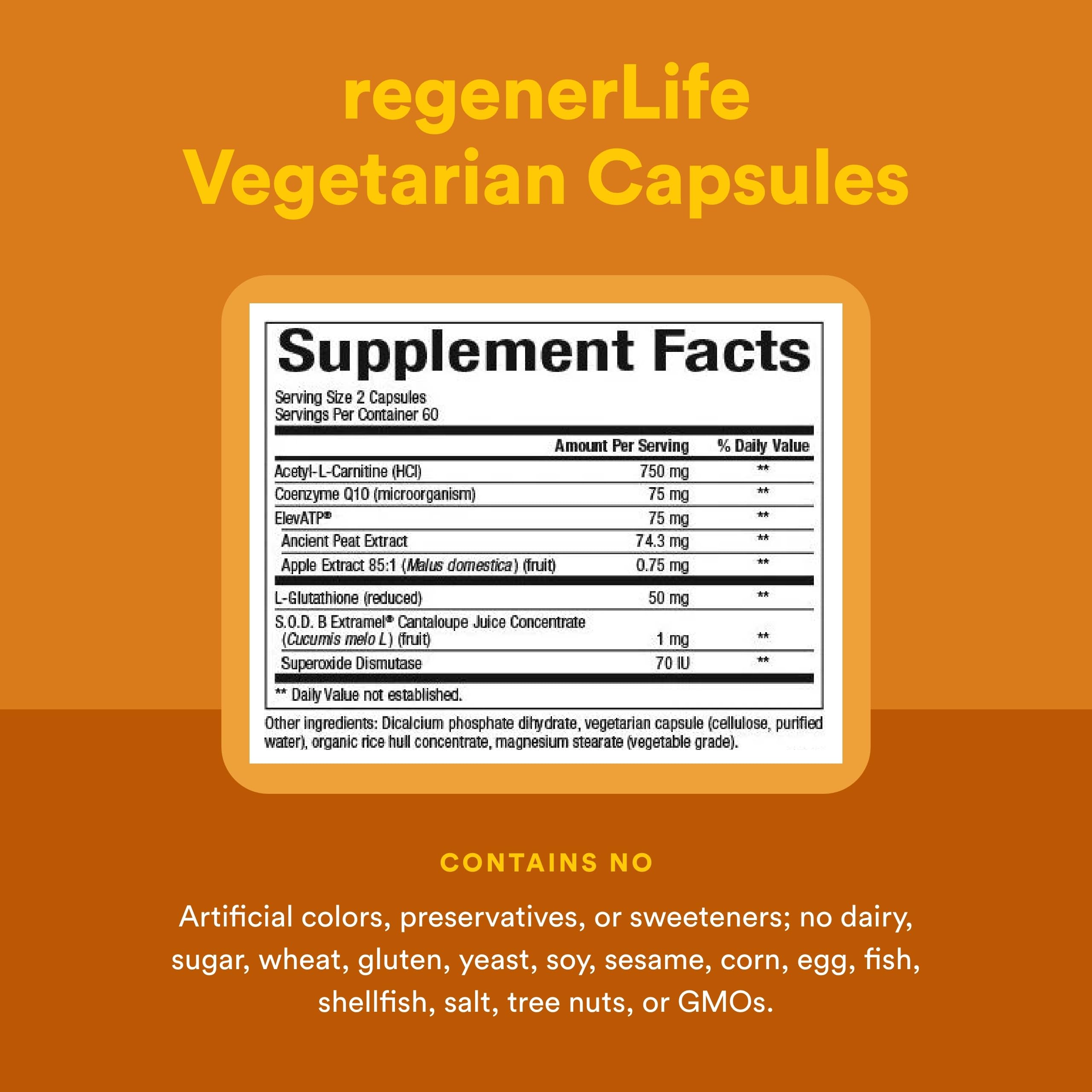 RegenerLife Natural Factors: extraits tourbe et pomme utilisés dans la formule.