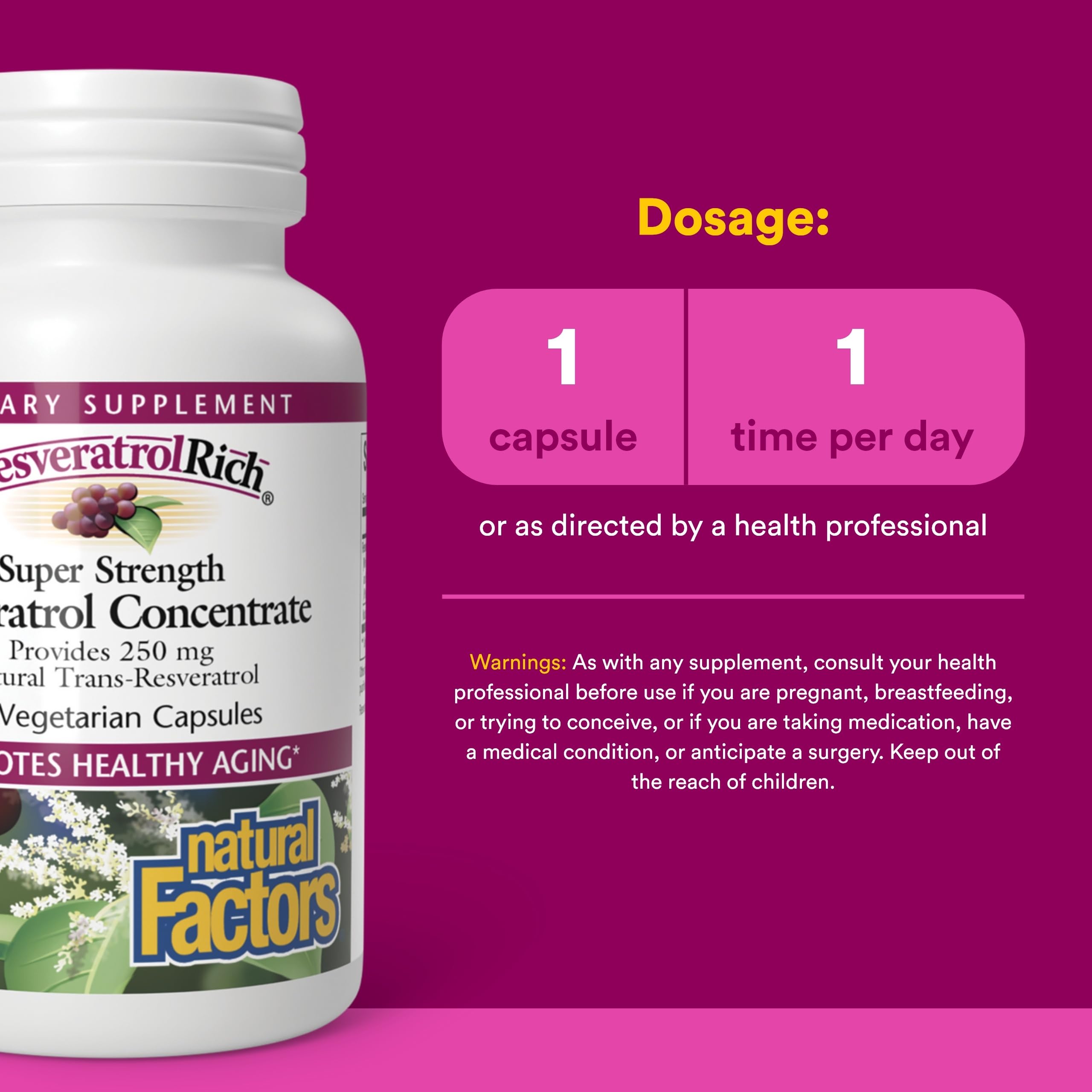Natural Factors ResveratrolRich – capsules 250 mg, prise pratique au quotidien