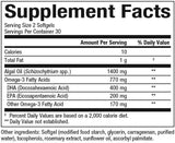 Natural Factors RxOmega-3 Algues – gélules faciles à avaler pour les acides gras oméga-3 végans.
