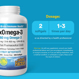 RxOmega-3, dosage par portion avec EPA et DHA pour une nutrition oméga-3 précise.