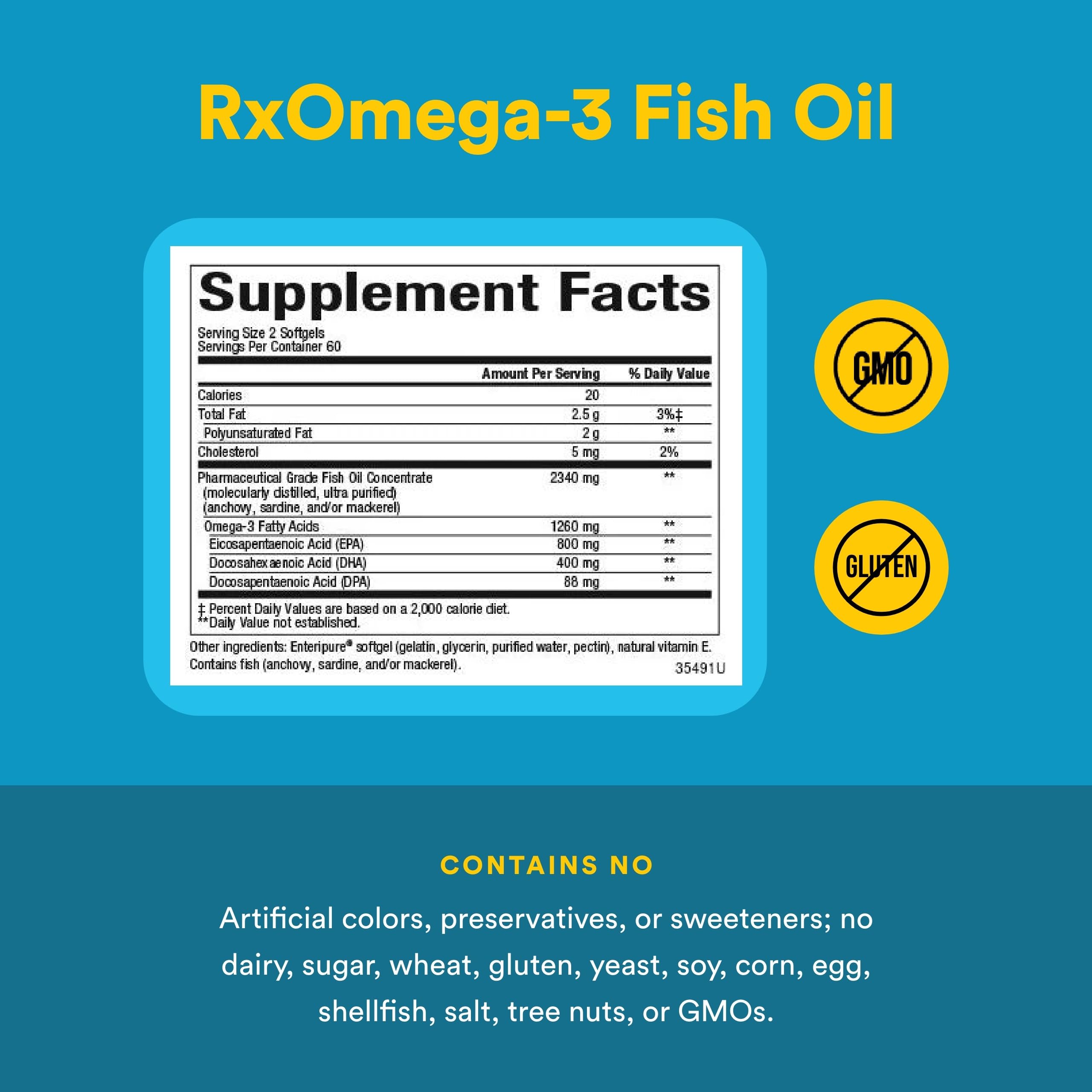 RxOmega-3 EPA et DHA équilibrés, pour une nutrition oméga-3 précise.