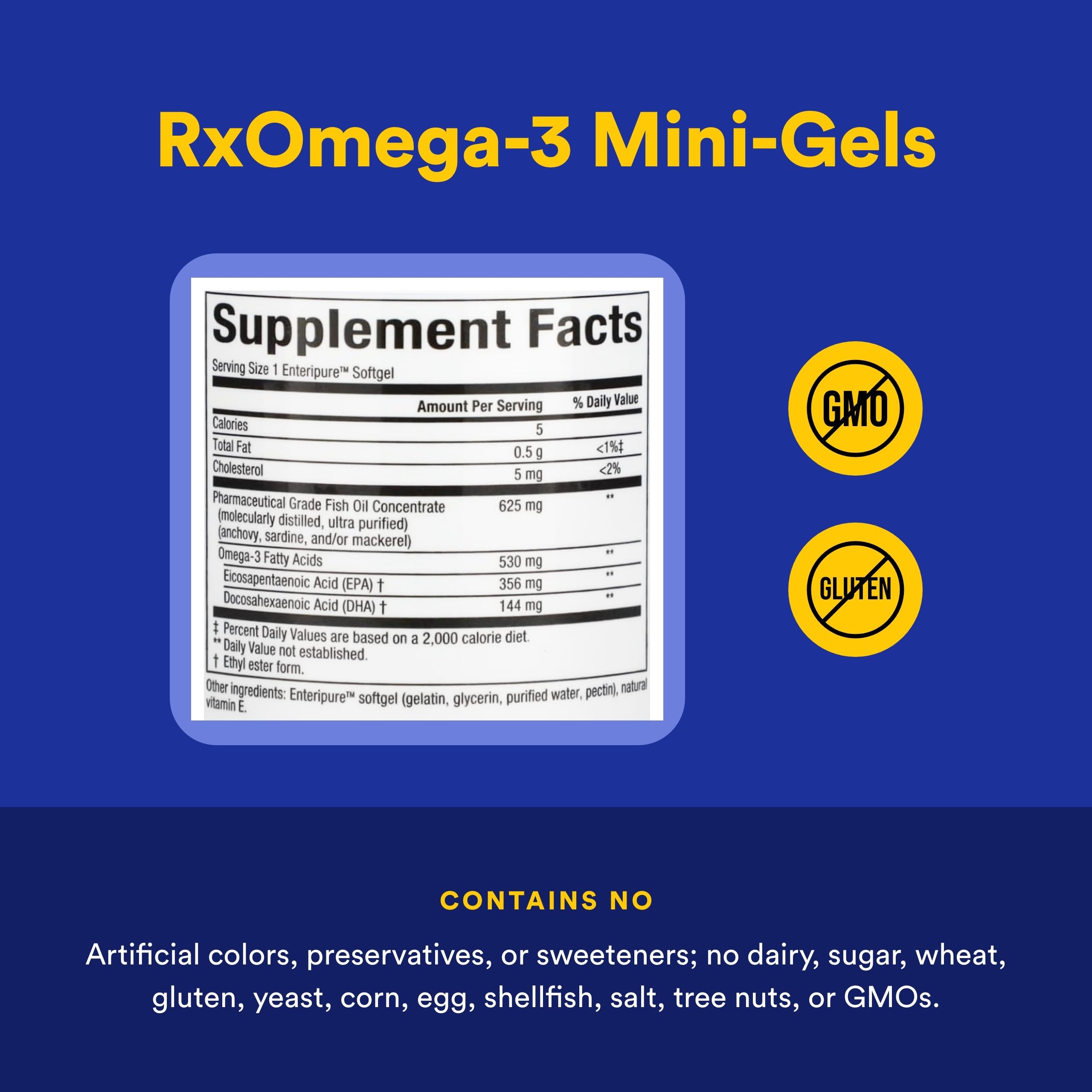 gros plan sur l'emballage rxomega3 mini-gels écoresponsable