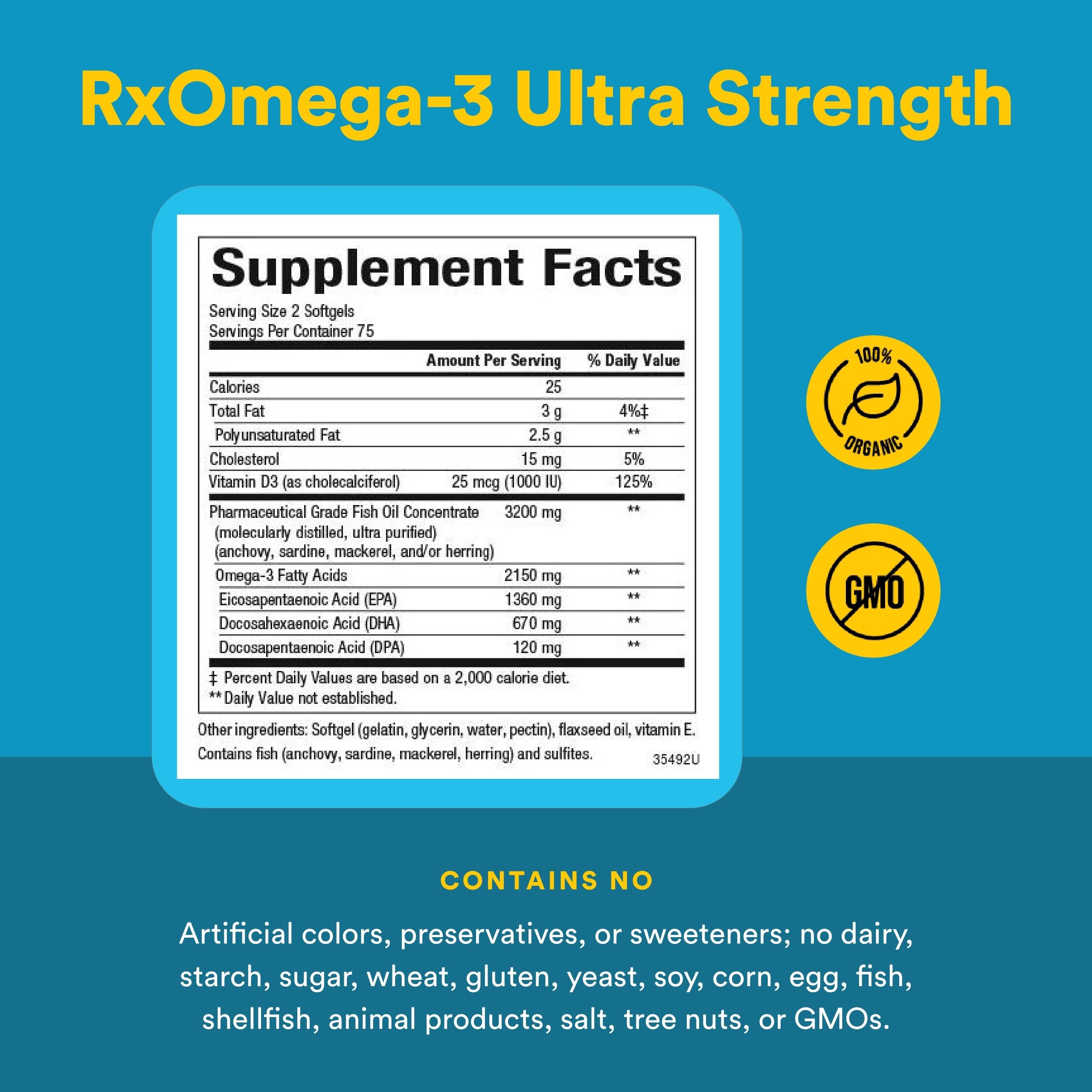 RxOmega-3 avec vitamine D3, pratique au quotidien et à la lumière naturelle.