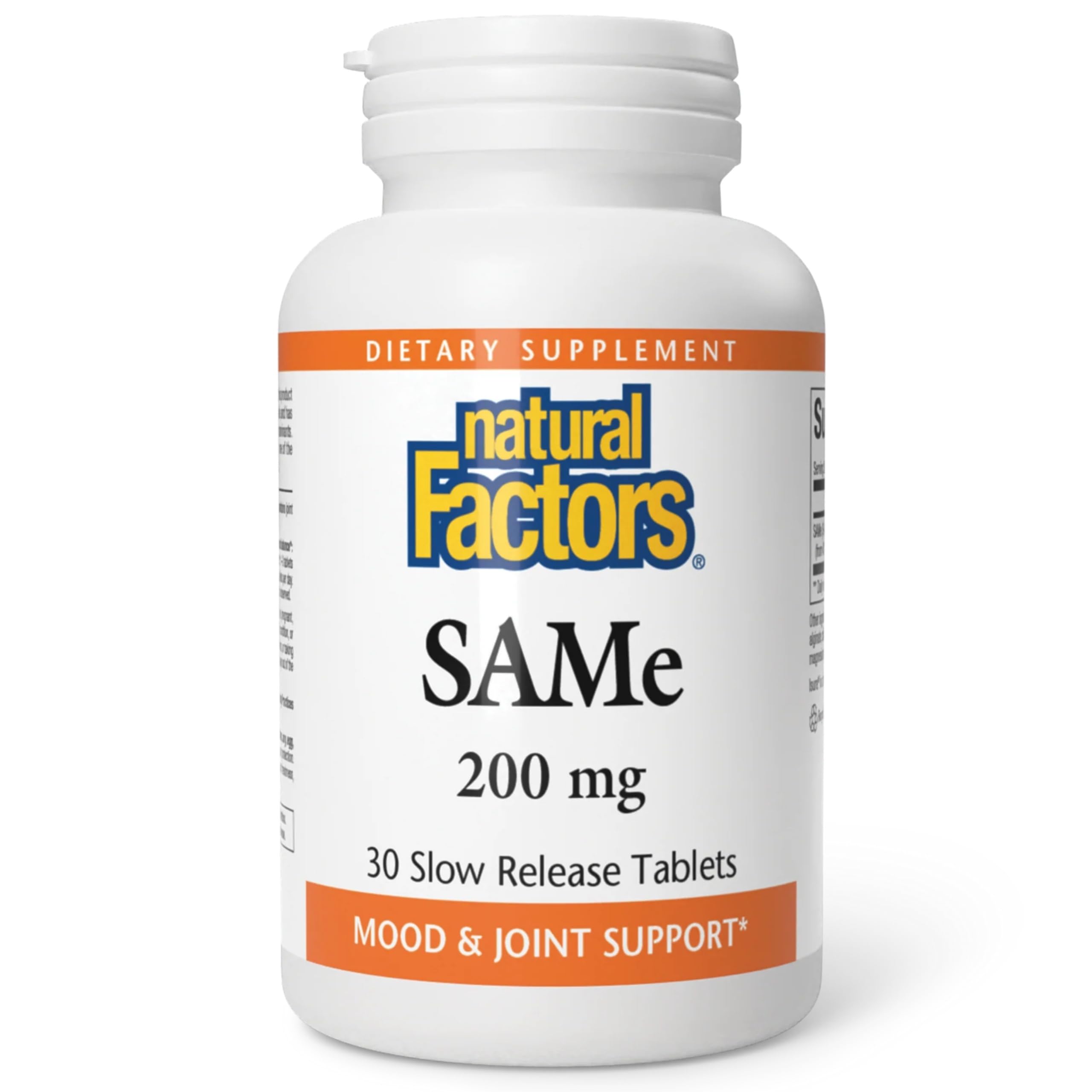 Natural Factors SAMe 200 mg – boîte de comprimés avec potentiel soutien de l'humeur