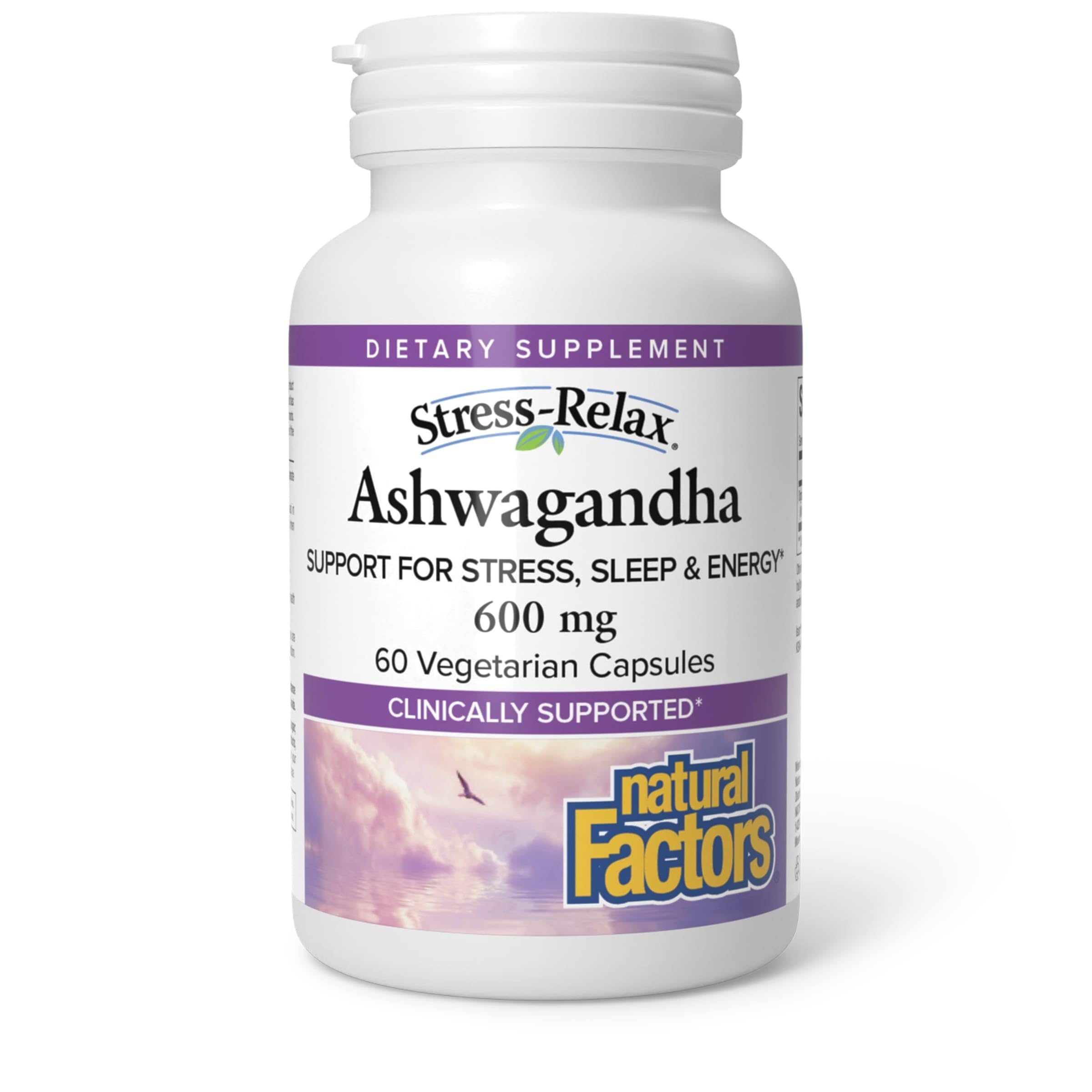 Natural Factors Stress-Relax Ashwagandha - bouteille de capsules pour le calme potentiel